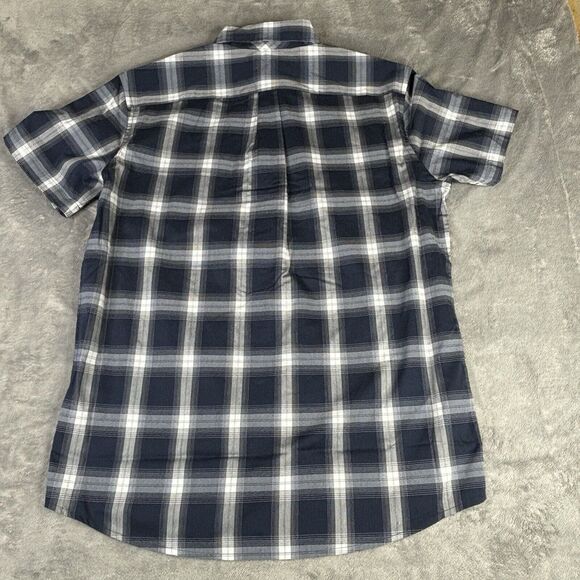 Dockers Shirt Mens LT Signature Comfort Flex‎ Blue Plaid S/S Button Down New $50 - Picture 3 of 13